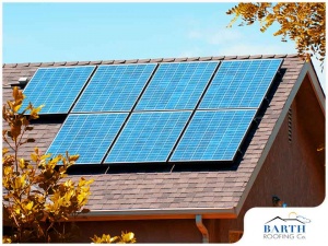 Solar panels installed on residential roof